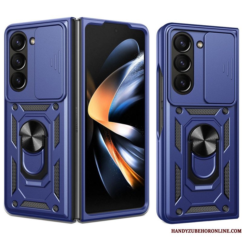 Hoesje Samsung Galaxy Z Fold 7 Ringhouder En Schuifbare Cameracover Bescherming Hoesje