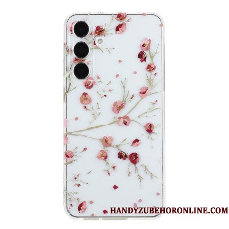 Hoesje Voor Samsung Galaxy A17 4g / 5g Rode Bloemen