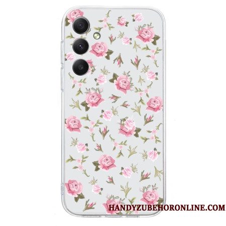 Hoesje Voor Samsung Galaxy A17 4g / 5g Roze Bloemenpatroon