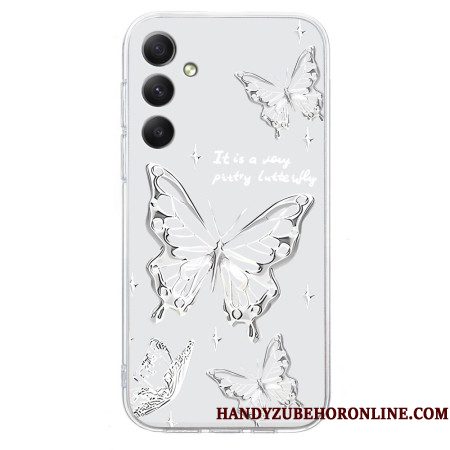 Hoesje Voor Samsung Galaxy A17 4g / 5g Witte Vlinder