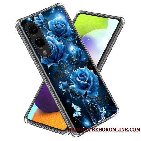 Hoesje Voor Samsung Galaxy S25 5g Edge Patroon Met Blauwe Rozen