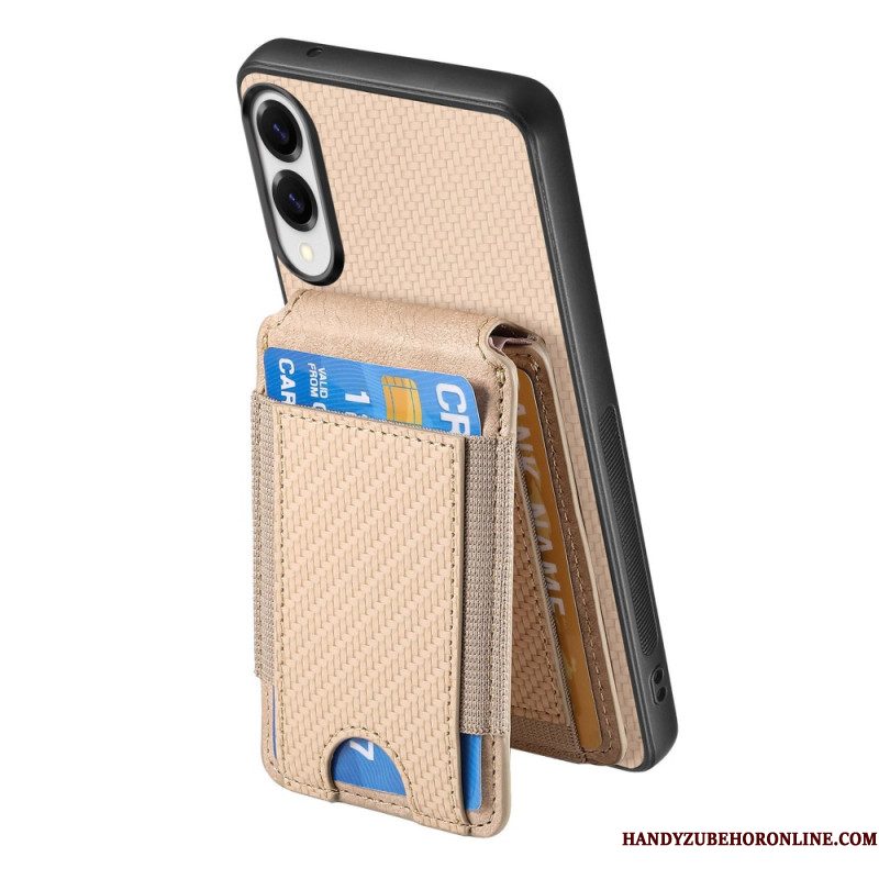 Hoesje Voor Samsung Galaxy S25 5g Edge Premium Koolstofvezel Kaarthouder En Standaard