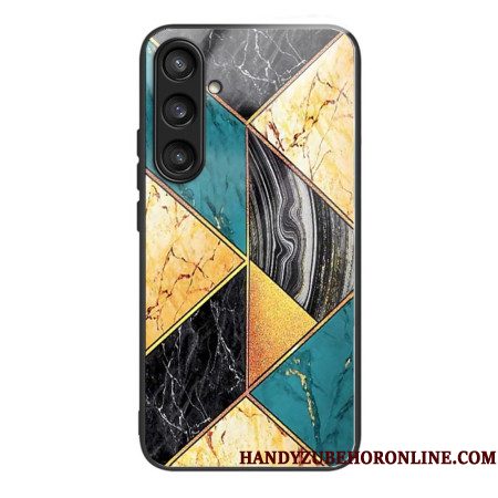 Hoesje Voor Samsung Galaxy S25 5g Gekleurd Marmer Gehard Glas