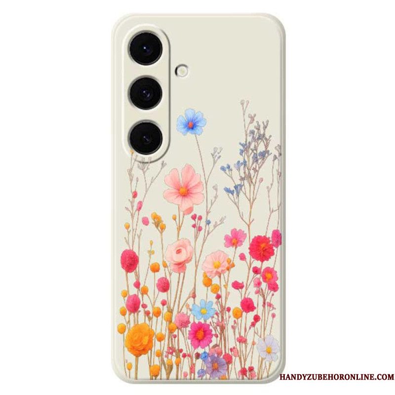 Hoesje Voor Samsung Galaxy S25 Fe Siliconen Met Wilde Bloemen