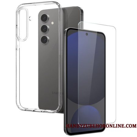 Hoesje Voor Samsung Galaxy S25 Plus 5g Transparant Met Gehard Glazen Schermbeschermer