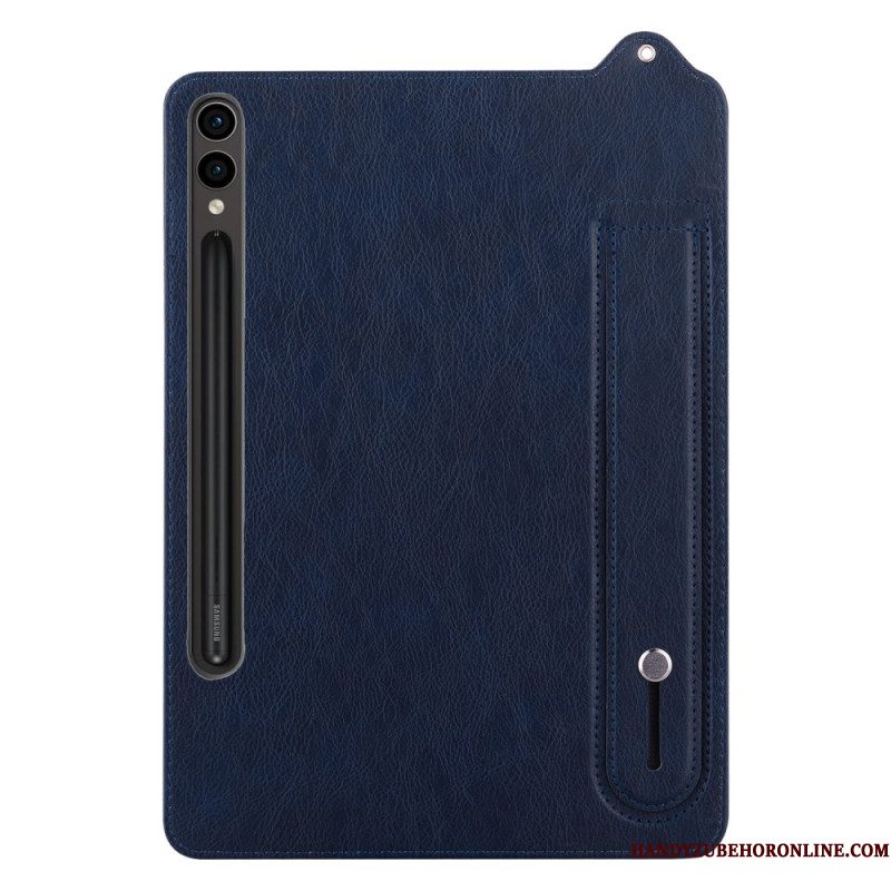 Hoesje Voor Samsung Galaxy Tab S10 Plus Stylushouder En Riem Met Leer-effect