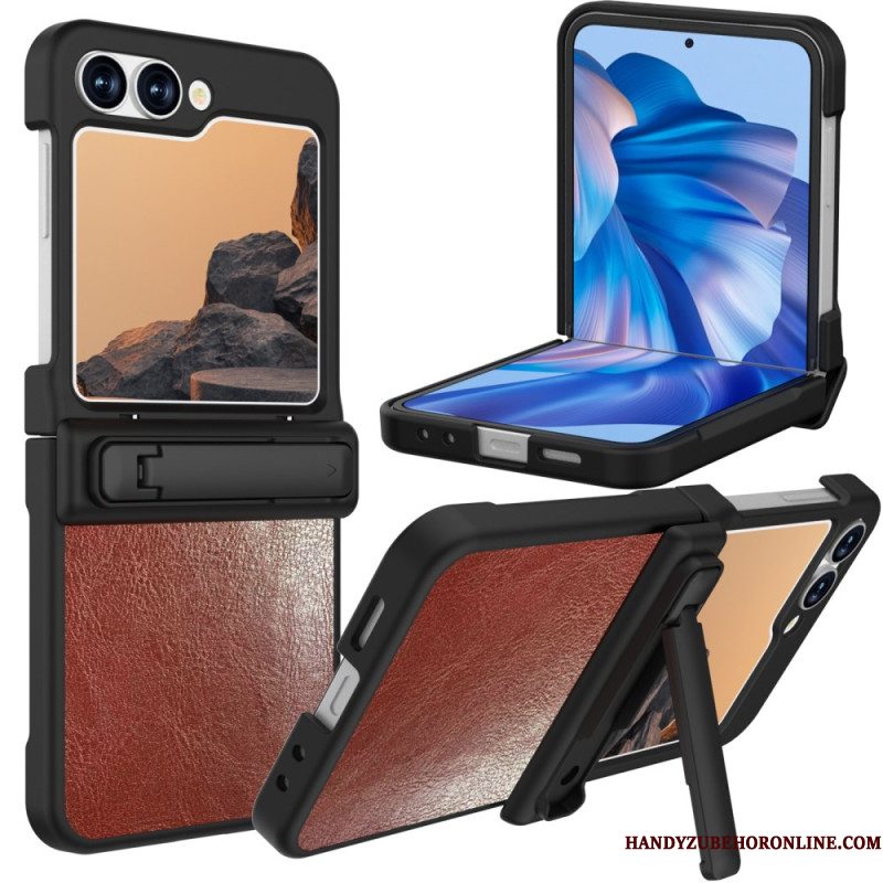Hoesje Voor Samsung Galaxy Z Flip 7 Fe Standaard Met Vintage Lederlook