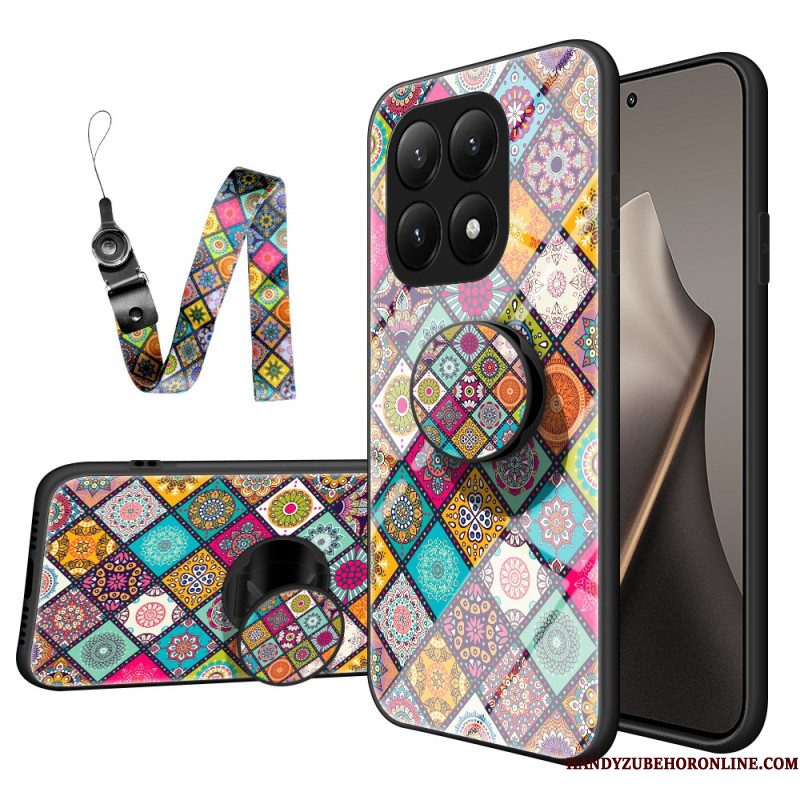Hoesje Voor Xiaomi 15t Houder En Bandje Met Patchwork Design