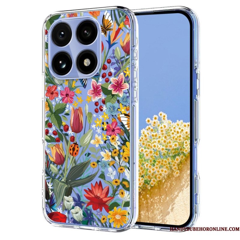 Hoesje Voor Xiaomi 15t Transparant Bloemenpatroon