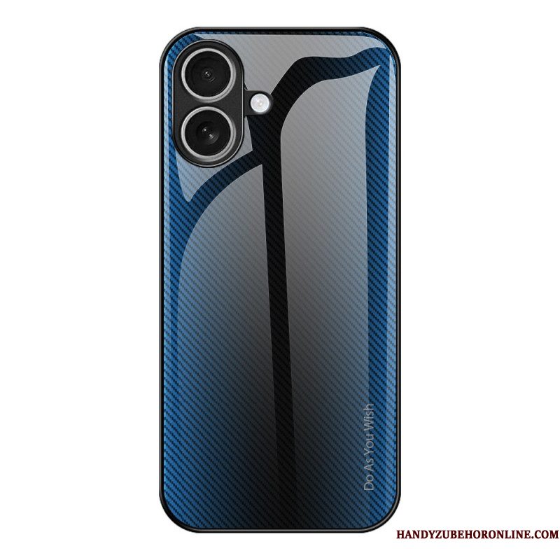 Hoesje Voor iPhone 17 Gehard Glas Met Koolstofvezeldesign