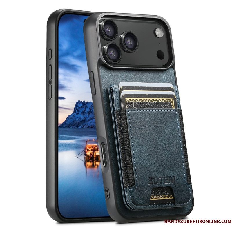 Hoesje Voor iPhone 17 Pro Kaarthouder In Gewaxt Leer