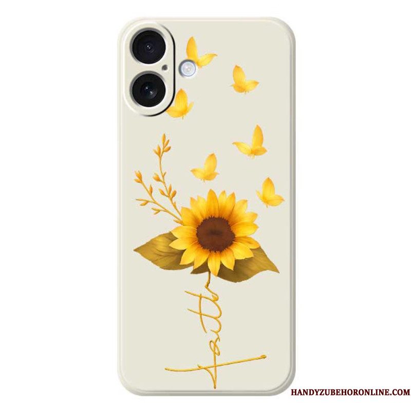 Hoesje Voor iPhone 17 Zonnebloem Van Vloeibare Siliconen
