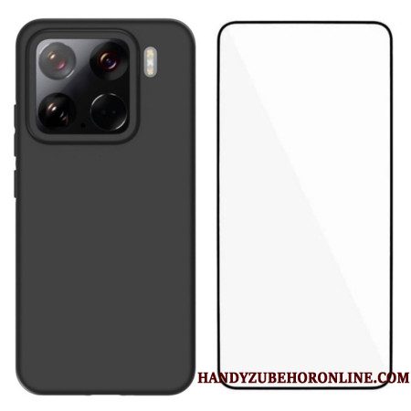 Hoesje Xiaomi 15 2-in-1 Siliconen Met Screenprotector Van Gehard Glas Bescherming Hoesje