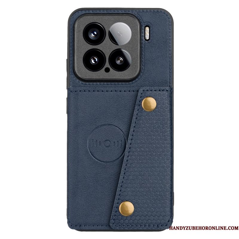 Hoesje Xiaomi 15 Leerlook Met Kaarthouder En Standaard Bescherming Hoesje
