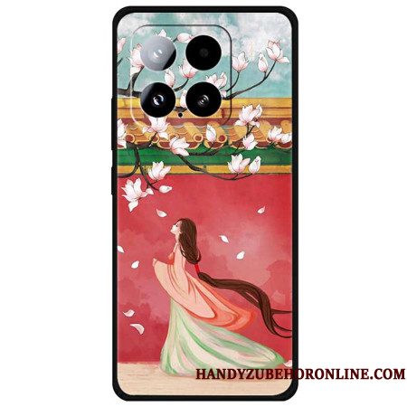 Hoesje Xiaomi 15 Vrouw En Perzikbloesems Bescherming Hoesje