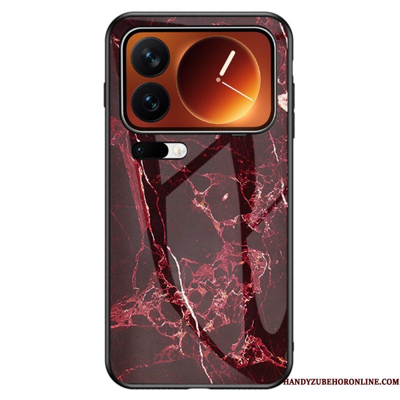 Hoesje Xiaomi 17 Pro Marmerpatroon Van Gehard Glas