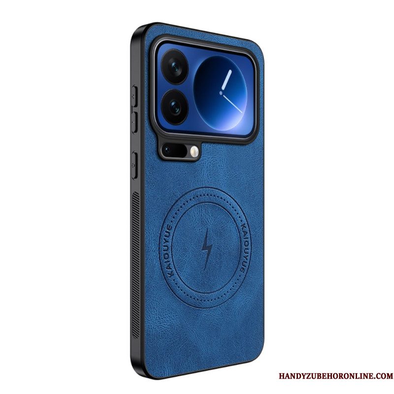 Hoesje Xiaomi 17 Pro Max Magsafe-leerlook Bescherming Hoesje