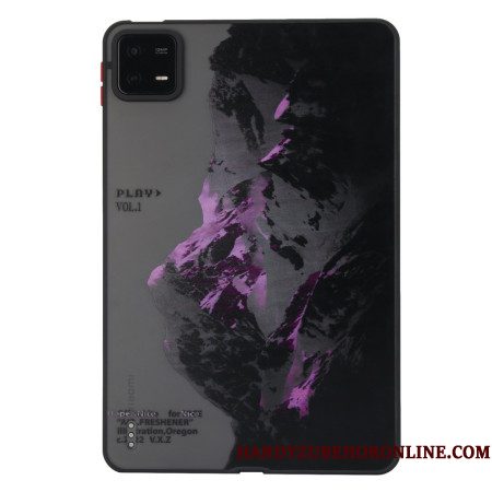 Hoesje Xiaomi Pad 6 Pro Paarse Besneeuwde Berg