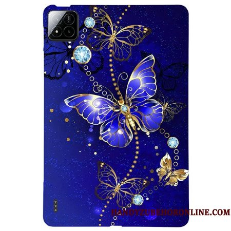 Hoesje Xiaomi Pad 7 / 7 Pro Blauwe Vlinders En Diamanten