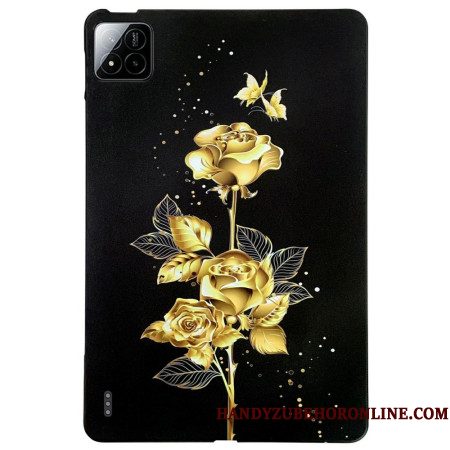 Hoesje Xiaomi Pad 7 / 7 Pro Gouden Rozen En Vlinders
