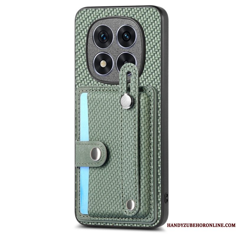 Hoesje Xiaomi Redmi Note 14 Pro Plus 5g Met Kaarthouder En Handmatige Riem Bescherming Hoesje