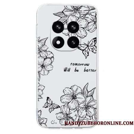 Hoesje Xiaomi Redmi Note 14 Pro Plus 5g Vlinder- En Bloemmotief Bescherming Hoesje