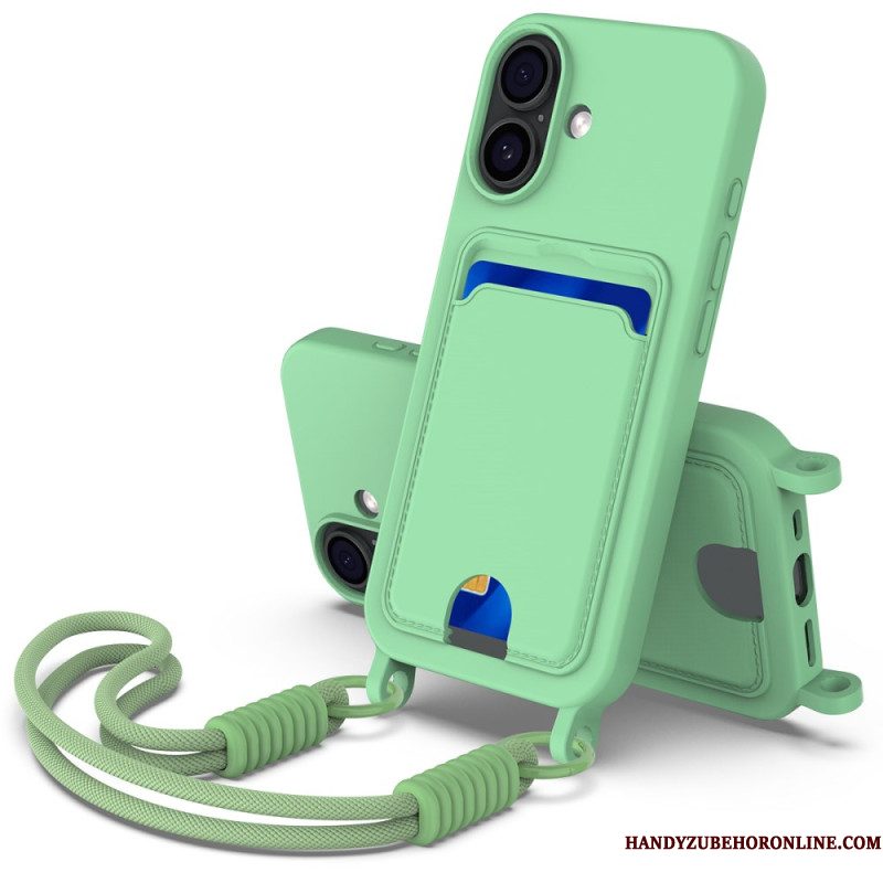 Hoesje iPhone 17 Kaarthouder Met Draagkoord Bescherming Hoesje