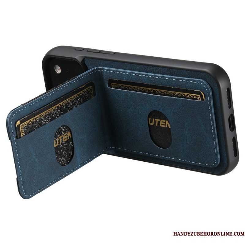 Hoesje iPhone 17 Pro Max Kaarthouder En Standaard In Retrostijl Bescherming Hoesje