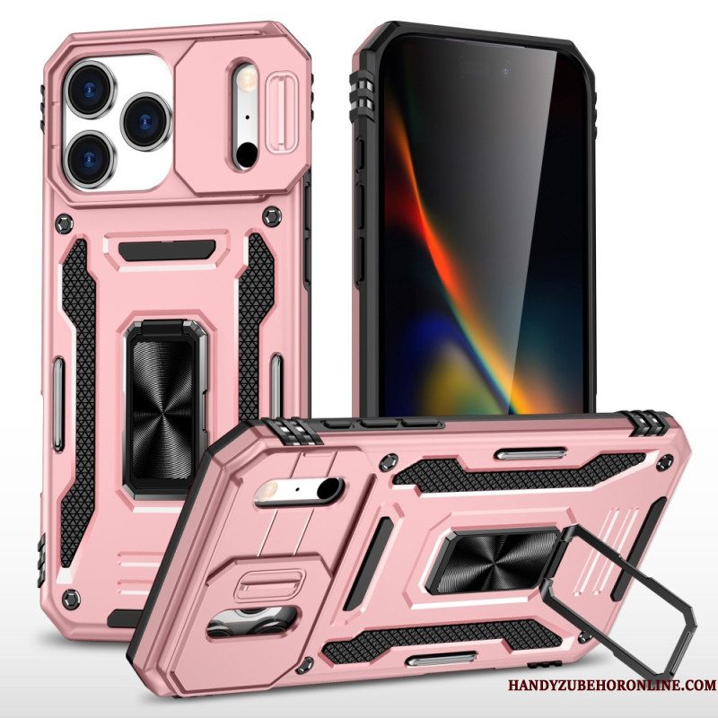 Hoesje iPhone 17 Pro Max Lenshouder En Beschermer Met Metaaleffect