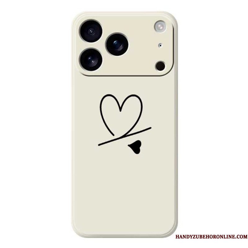 Hoesje iPhone 17 Pro Vloeibare Siliconen Met Hartje