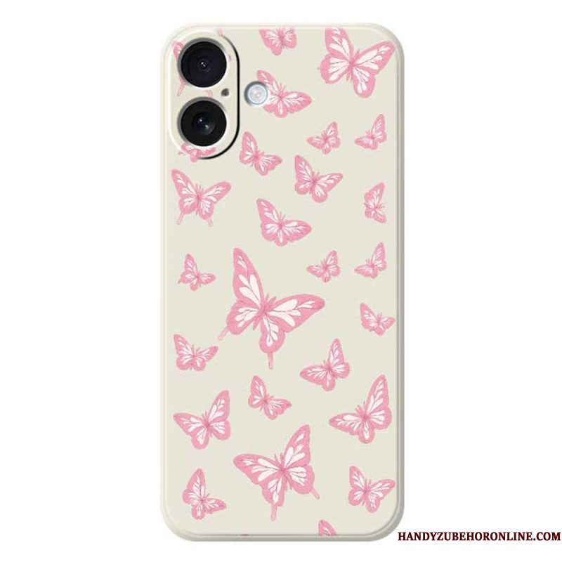 Hoesje iPhone 17 Vlinders Van Vloeibare Siliconen