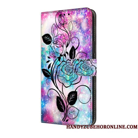 Leren Hoesje Samsung Galaxy A17 4g / 5g Bloemenschets