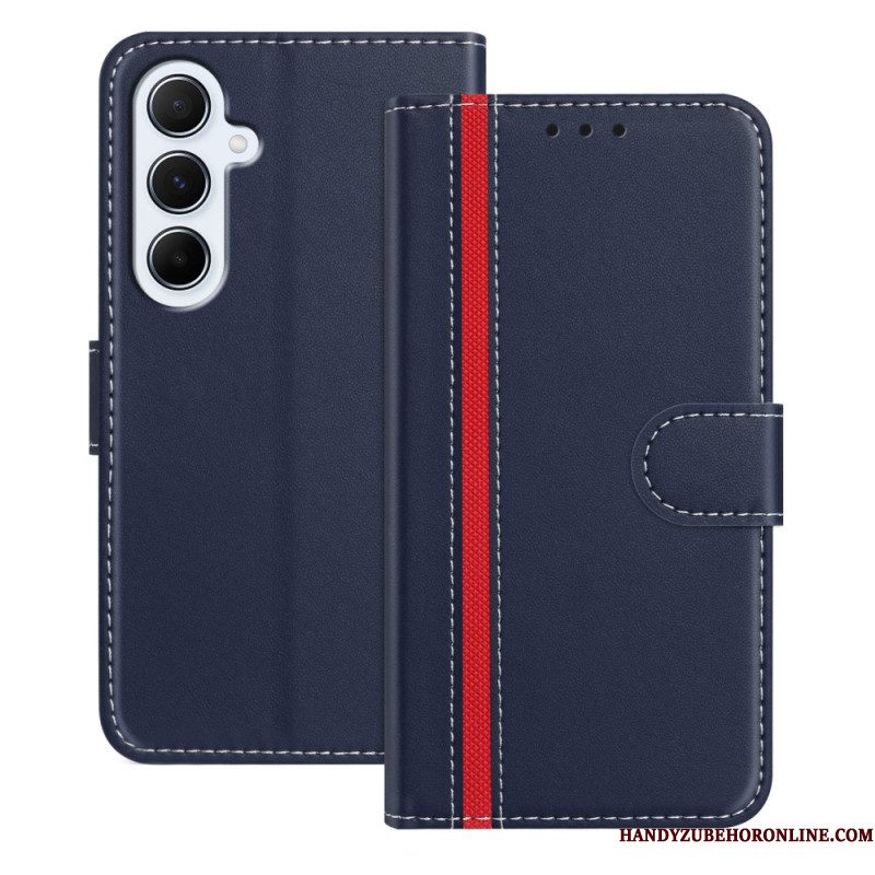 Leren Hoesje Samsung Galaxy A17 4g / 5g Gekleurde Rand