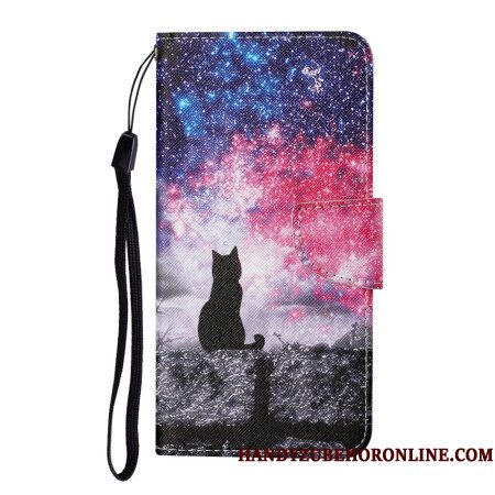 Leren Hoesje Samsung Galaxy A17 4g / 5g Kat Onder De Sterren