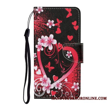 Leren Hoesje Samsung Galaxy A17 4g / 5g Rood Hart Bescherming Hoesje