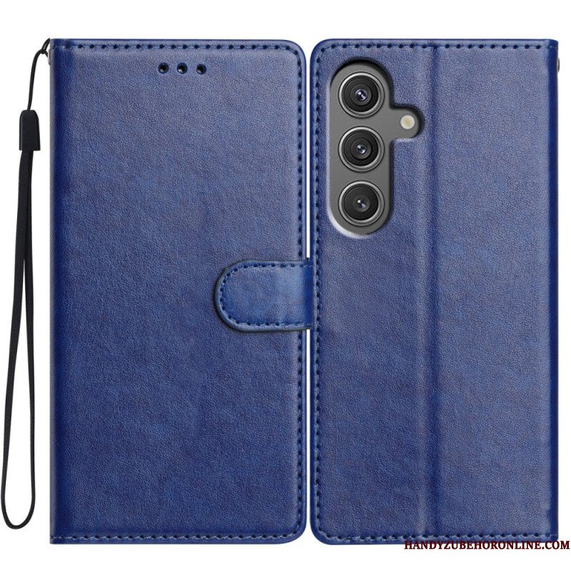 Leren Hoesje Samsung Galaxy S25 5g Effen Kunstleer Bescherming Hoesje