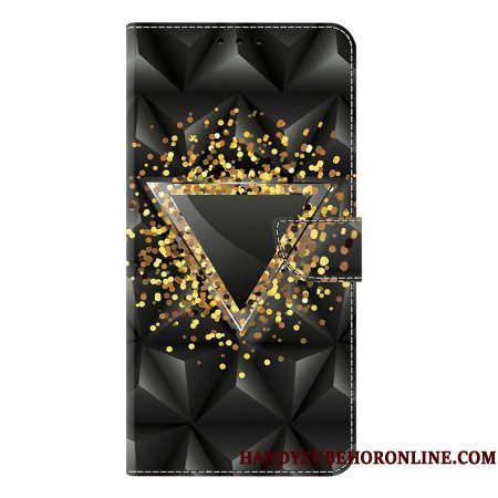 Leren Hoesje Samsung Galaxy S25 Plus 5g Gouden Driehoek Bescherming Hoesje