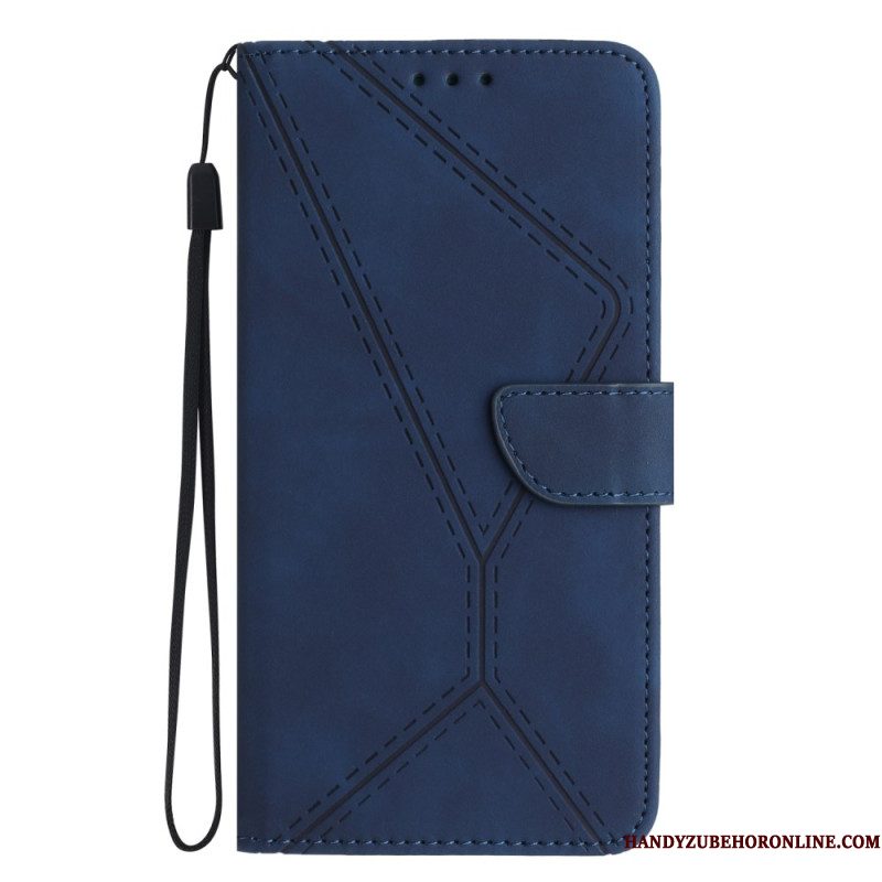 Leren Hoesje Samsung Galaxy S25 Plus 5g Lijnen En Strepen Bescherming Hoesje