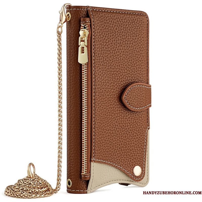Leren Hoesje Samsung Galaxy S25 Plus 5g Portemonnee Met Ketting