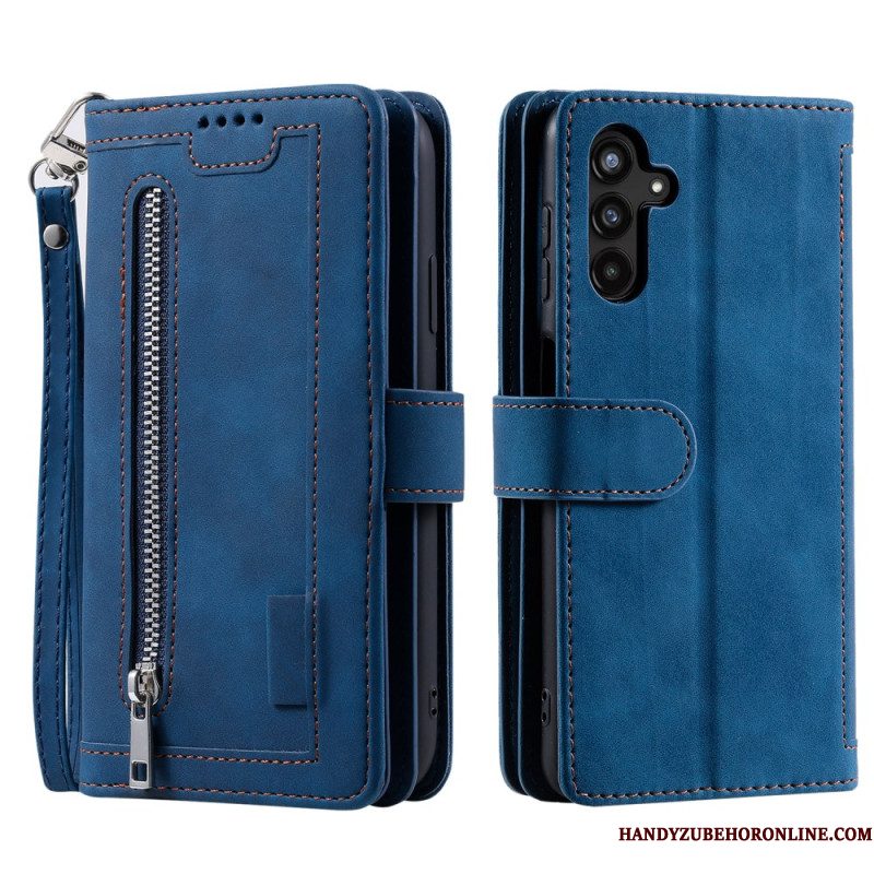 Leren Hoesje Samsung Galaxy S26 Plus 9 Kaartsleuven En Ritssluiting Bescherming Hoesje