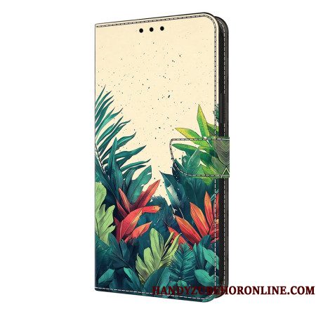 Leren Hoesje Samsung Galaxy S26 Plus Bladeren Bescherming Hoesje
