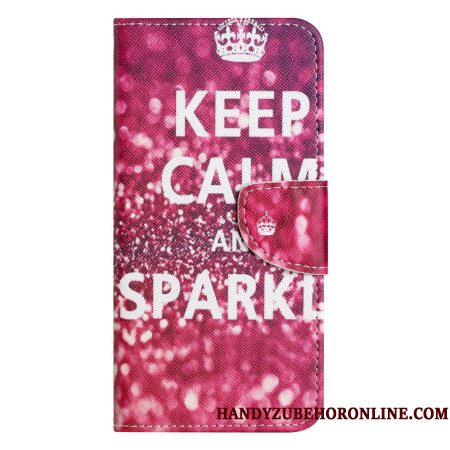 Leren Hoesje Samsung Galaxy S26 Plus Blijf Kalm En Sprankel Bescherming Hoesje