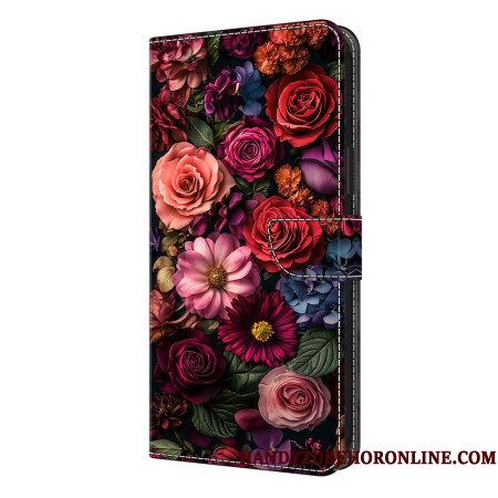 Leren Hoesje Samsung Galaxy S26 Plus Bloemenpatroon Bescherming Hoesje