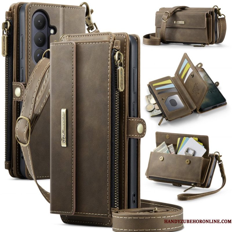 Leren Hoesje Samsung Galaxy S26 Plus Caseme Rfid-bescherming En Schouderband