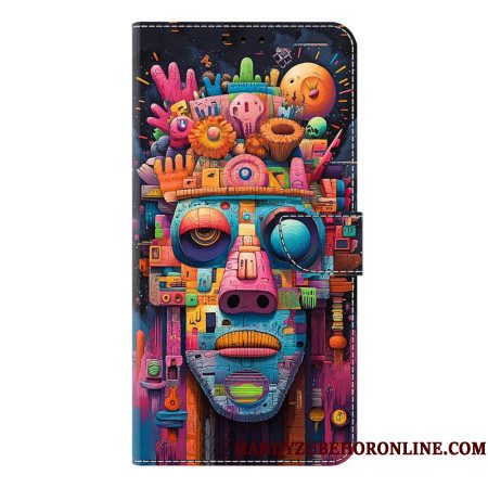 Leren Hoesje Samsung Galaxy S26 Plus Graffitiportret Bescherming Hoesje