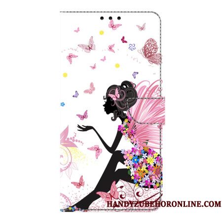 Leren Hoesje Samsung Galaxy S26 Plus Vlindervrouw Bescherming Hoesje