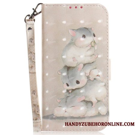Leren Hoesje Samsung Galaxy S26 Sleutelkoord Met Hamsters