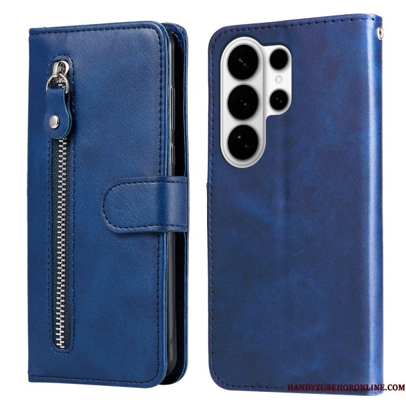 Leren Hoesje Samsung Galaxy S26 Ultra Vak Met Rits Bescherming Hoesje