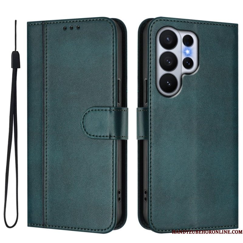 Leren Hoesje Samsung Galaxy S26 Ultra Vintage Design Bescherming Hoesje