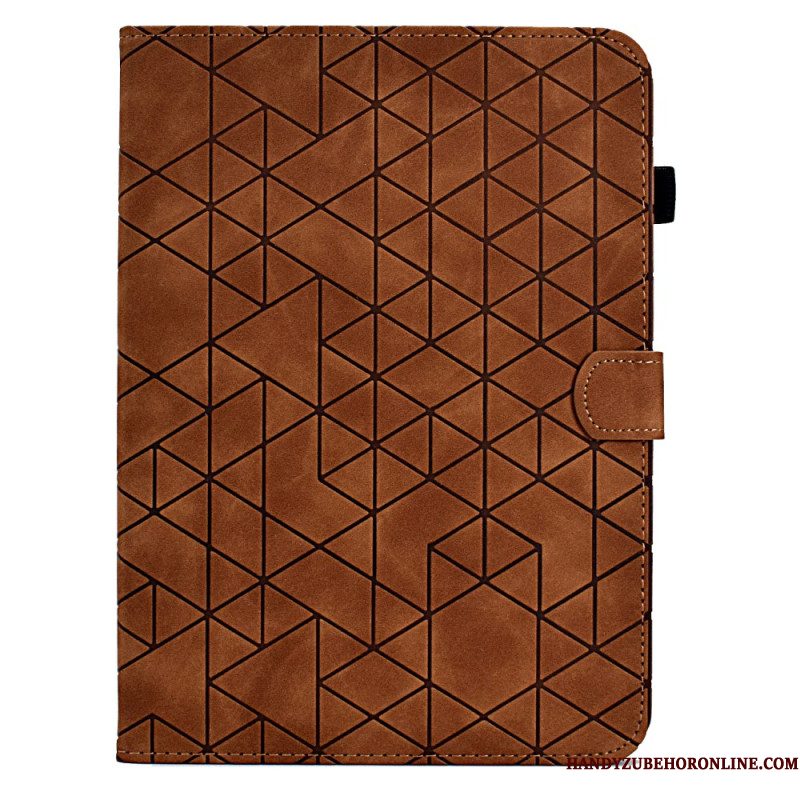 Leren Hoesje Samsung Galaxy Tab S11 Geometrisch Patroon Met Suède-effect Bescherming Hoesje